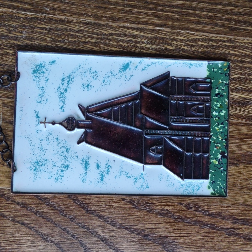Vintage copper enamel Russian church